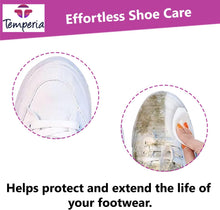 Load image into Gallery viewer, Comparison of clean and dirty shoes showcasing effective shoe care with Temperia products.