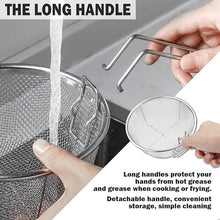 تحميل الصورة في عارض المعرض، 20cm Stainless Steel Mesh Frying Basket | Deep Fryer Strainer with Folding Handle & Pot Hook - Silver