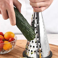 Load image into Gallery viewer, Graters - Stainless Steel Pyramid Grater - Grater With Long Wooden Handle
