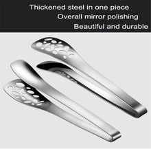 تحميل الصورة في عارض المعرض، 25cm Stainless Steel 2-in-1 Spatula Tongs | Slotted Fish Turner & Steak Gripper - Silver
