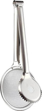 تحميل الصورة في عارض المعرض، 2 in 1 Stainless Steel Strainer & Tongs - Practical Dual-Use Kitchen Tool for Safely Draining and Lifting Foods, Rust Resistant and Heavy Material for Long Lasting Performance.