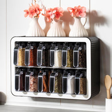 Load image into Gallery viewer, Kitchen Spice Rack - 12-Jar Seasoning Organizer - Spice Rack Organizer Wall Mount/Countertop, Seasoning Containers