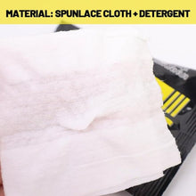 Load image into Gallery viewer, Close-up of a shoe cleaning wipe made of spunlace cloth with detergent for effective cleaning.