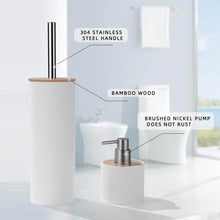 Load image into Gallery viewer, 6 Pcs Bathroom Accessories Set - Oval Bamboo Decor Bathroom Set