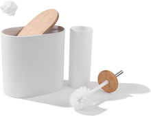 Load image into Gallery viewer, 6 Pcs Bathroom Accessories Set - Oval Bamboo Decor Bathroom Set