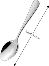 Load image into Gallery viewer, Silver spoon with measurement details on a white background