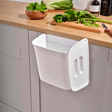 Load image into Gallery viewer, Hanging Bin Over Door - Organizer for Cabinet with Soft grip Hook and Lid - White