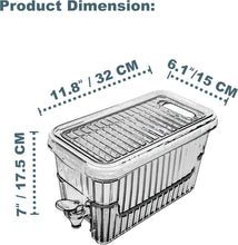 تحميل الصورة في عارض المعرض، Product Dimensions of 1 Pcs Beverage Dispenser with Dual-Use Stand - Plastic Food Container For Detox and Juice 4.5 Liters