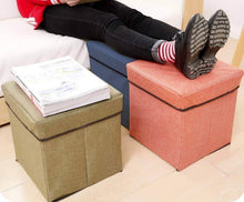 Load image into Gallery viewer, Storage Ottoman Cube - Seat Chest, Stool, Storage Box, Footrest, Foldable Storage Stool (30x30x30 cm)