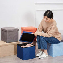 Load image into Gallery viewer, Storage Ottoman Cube - Seat Chest, Stool, Storage Box, Footrest, Foldable Storage Stool (30x30x30 cm)