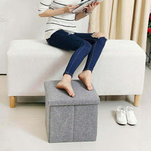 Load image into Gallery viewer, Storage Ottoman Cube - Seat Chest, Stool, Storage Box, Footrest, Foldable Storage Stool (30x30x30 cm)