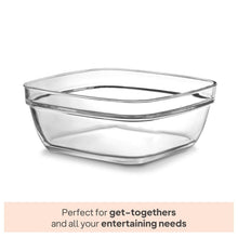 Load image into Gallery viewer, 2-Piece Square Clear Glass Bowl Set (1140ml) | Multipurpose Serving & Prep Dish