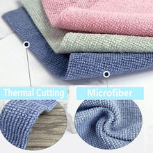 Load image into Gallery viewer, Set of multi-purpose microfiber cleaning cloths showcasing thermal cutting and texture.