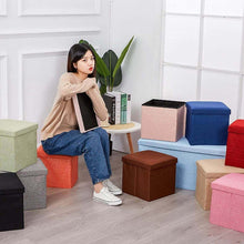 Load image into Gallery viewer, Storage Ottoman Cube - Seat Chest, Stool, Storage Box, Footrest, Foldable Storage Stool (30x30x30 cm)