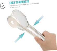 تحميل الصورة في عارض المعرض، 2 in 1 Stainless Steel Strainer & Tongs - Practical Dual-Use Kitchen Tool for Safely Draining and Lifting Foods, Rust Resistant and Heavy Material for Long Lasting Performance.