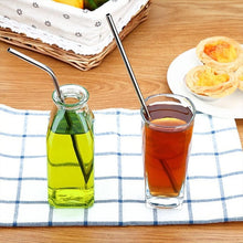 Load image into Gallery viewer, Straws - Reusable Stainless Steel Straws - (Set of 4 Pieces Straws with Cleaning Brush)