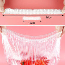 Load image into Gallery viewer, Flexible plastic food storage covers showing dimensions, ideal for keeping food fresh and reusable.