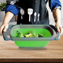 تحميل الصورة في عارض المعرض، Colanders - Sink Strainer & Sifter - Silicone Telescopic Folding Drain Basket, Vegetable &Fruit Colander Strainer With Extendable Handles