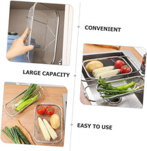 Load image into Gallery viewer, Retractable Stainless Steel Over The Sink Colander, Sink Washing Drying Rack, Expandable Strainer Basket, Mesh, Fruits, Vegetables