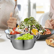 تحميل الصورة في عارض المعرض، 15cm Stainless Steel Serving Wok & Paella Plate | Heat-Safe Food Presentation Pot - Silver