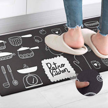 تحميل الصورة في عارض المعرض، Anti-Slip 4mm Premium PVC Leather Kitchen Mat Set | 2-Piece Anti-Fatigue Cushioned Rugs - Beige