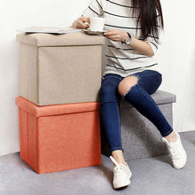 Load image into Gallery viewer, Storage Ottoman Cube - Seat Chest, Stool, Storage Box, Footrest, Foldable Storage Stool (30x30x30 cm)