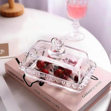 Load image into Gallery viewer, Butter Dish - Heart Glass Clear Rectangular Classic Covered with Lid