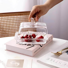 Load image into Gallery viewer, Butter Dish - Heart Glass Clear Rectangular Classic Covered with Lid