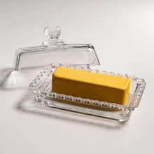 Load image into Gallery viewer, Butter Dish - Heart Glass Clear Rectangular Classic Covered with Lid