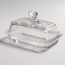 Load image into Gallery viewer, Butter Dish - Heart Glass Clear Rectangular Classic Covered with Lid