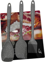 Load image into Gallery viewer, Silicone Kitchen Set of 3 (Spoon-Brush-Spatula),Silicone Granite Shaped, Non-Stick BPA-Free Kitchen Utensils