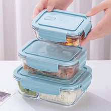 تحميل الصورة في عارض المعرض، Food Storage Containers - Glass with Airtight Lid – Set of 3 Rectangle ( 410 ml - 680 ml - 1040 ml )