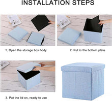 Load image into Gallery viewer, Storage Ottoman Cube - Seat Chest, Stool, Storage Box, Footrest, Foldable Storage Stool (30x30x30 cm)