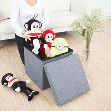 Load image into Gallery viewer, Storage Ottoman Cube - Seat Chest, Stool, Storage Box, Footrest, Foldable Storage Stool (30x30x30 cm)