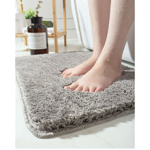 Load image into Gallery viewer, 1 Pc Absorbent Premium Luxury Yarn Bath Rug (50x80cm) | Ultra-Soft Shaggy Microfiber Mat - Grey