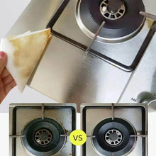 تحميل الصورة في عارض المعرض، Before and after comparison of a gas stove being cleaned with a sponge.