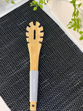 Load image into Gallery viewer, Spatulas/Utensils - Wooden Slotted Spaghetti Spoon - Wooden Spaghetti Spoon with Silicone Handle