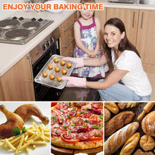 تحميل الصورة في عارض المعرض، 32x24cm Stainless Steel Air Fryer Basket & Tray Set | Large Oven Crisper Mesh Rack - Silver