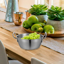 تحميل الصورة في عارض المعرض، 15cm Stainless Steel Serving Wok & Paella Plate | Heat-Safe Food Presentation Pot - Silver