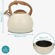 Load image into Gallery viewer, 3 Litre Stainless Steel Whistling Kettle with Wooden Handle