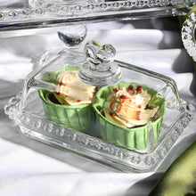 Load image into Gallery viewer, Butter Dish - Heart Glass Clear Rectangular Classic Covered with Lid
