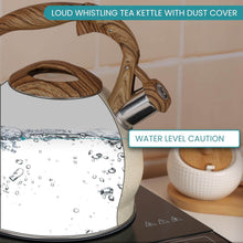 Load image into Gallery viewer, 3 Litre Stainless Steel Whistling Kettle with Wooden Handle