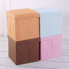 Load image into Gallery viewer, Storage Ottoman Cube - Seat Chest, Stool, Storage Box, Footrest, Foldable Storage Stool (30x30x30 cm)