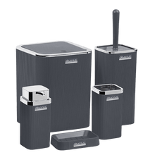 تحميل الصورة في عارض المعرض، طقم اكسسوارات حمام - طقم حمام ديكور 5 قطع (ستيلا) - إطار فضي