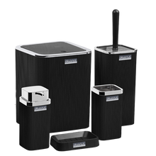 تحميل الصورة في عارض المعرض، طقم اكسسوارات حمام - طقم حمام ديكور 5 قطع (ستيلا) - إطار فضي