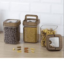 Load image into Gallery viewer, Food Storage Containers Set - Acrylic Canisters With Wooden Lid - Set of 3 x 900 ml