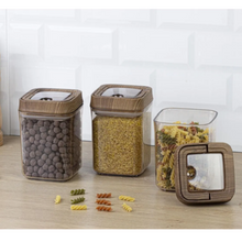 Load image into Gallery viewer, Food Storage Containers Set - Acrylic Canisters With Wooden Lid - Set of 3 x 900 ml