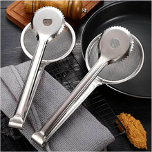 تحميل الصورة في عارض المعرض، 2 in 1 Stainless Steel Strainer & Tongs - Practical Dual-Use Kitchen Tool for Safely Draining and Lifting Foods, Rust Resistant and Heavy Material for Long Lasting Performance.