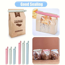 Load image into Gallery viewer, silicone bag sealers with coffee bag and food packaging examples on a white background