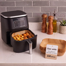 تحميل الصورة في عارض المعرض، Air Fryer Paper Liners 22cm | 100-Pack Rectangular Liners